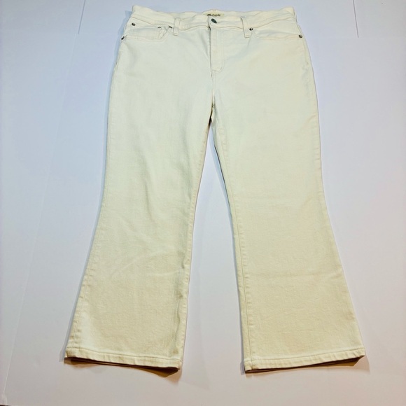 Madewell Mid Rise Kick Out Jeans Ivory Size 32 - Picture 1 of 7
